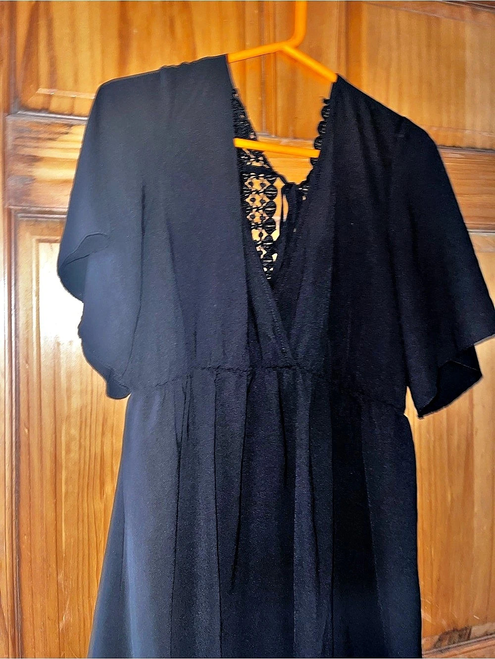 Black Lace Neck Mini Dress Like New